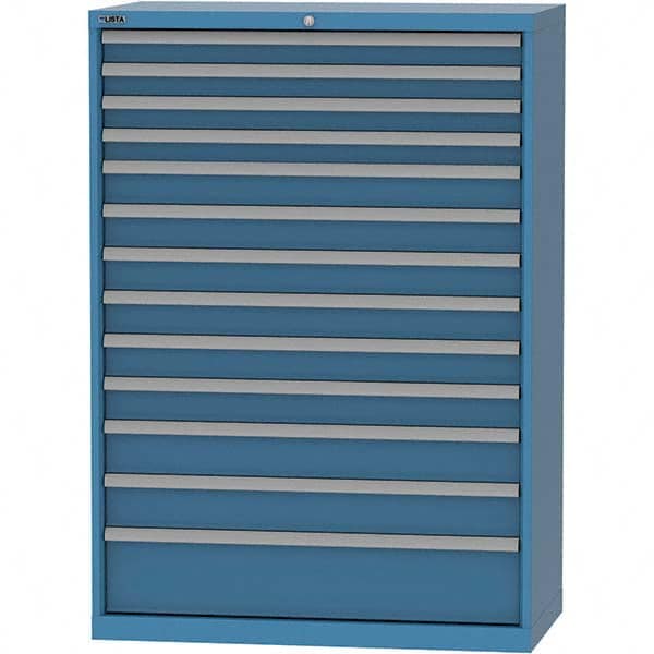 LISTA - 13 Drawer, 84 Compartment Bright Blue Steel Modular Storage Cabinet - Exact Tooling