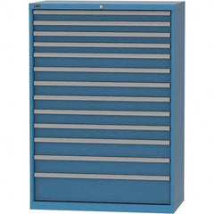 LISTA - 13 Drawer, 84 Compartment Bright Blue Steel Modular Storage Cabinet - Exact Tooling