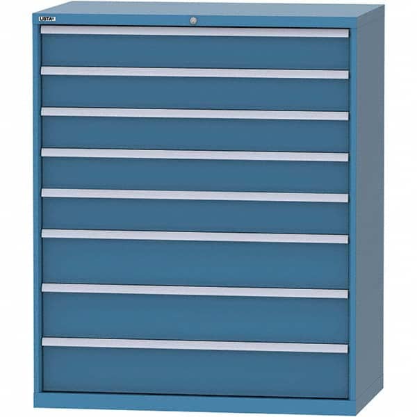 LISTA - 8 Drawer, 159 Compartment Bright Blue Steel Modular Storage Cabinet - Exact Tooling