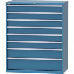 LISTA - 8 Drawer, 159 Compartment Bright Blue Steel Modular Storage Cabinet - Exact Tooling