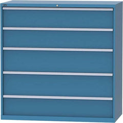 LISTA - 5 Drawer, 84 Compartment Bright Blue Steel Modular Storage Cabinet - Exact Tooling