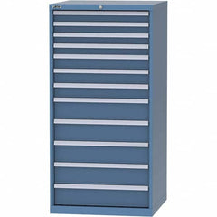 LISTA - 12 Drawer, 124 Compartment Bright Blue Steel Modular Storage Cabinet - Exact Tooling