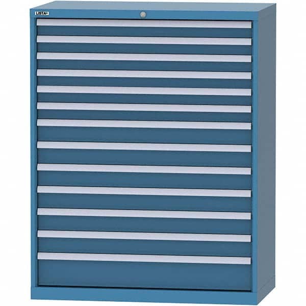 LISTA - 13 Drawer, 84 Compartment Bright Blue Steel Modular Storage Cabinet - Exact Tooling