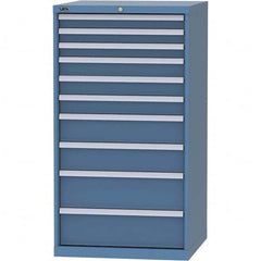 LISTA - 10 Drawer, 45 Compartment Bright Blue Steel Modular Storage Cabinet - Exact Tooling