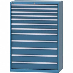 LISTA - 12 Drawer, 84 Compartment Bright Blue Steel Modular Storage Cabinet - Exact Tooling
