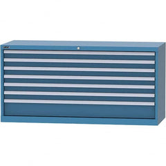 LISTA - 7 Drawer, 84 Compartment Bright Blue Steel Modular Storage Cabinet - Exact Tooling