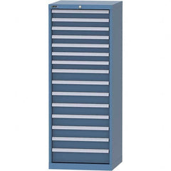 LISTA - 15 Drawer, 84 Compartment Bright Blue Steel Modular Storage Cabinet - Exact Tooling