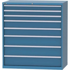 LISTA - 8 Drawer, 99 Compartment Bright Blue Steel Modular Storage Cabinet - Exact Tooling