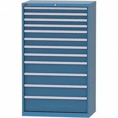 LISTA - 12 Drawer, 84 Compartment Bright Blue Steel Modular Storage Cabinet - Exact Tooling