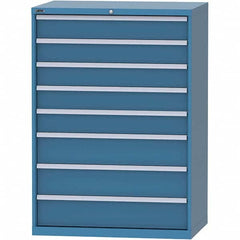LISTA - 8 Drawer, 99 Compartment Bright Blue Steel Modular Storage Cabinet - Exact Tooling