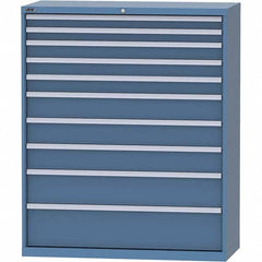 LISTA - 10 Drawer, 99 Compartment Bright Blue Steel Modular Storage Cabinet - Exact Tooling