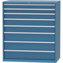 LISTA - 8 Drawer, 159 Compartment Bright Blue Steel Modular Storage Cabinet - Exact Tooling