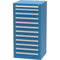 Vidmar - 12 Drawer, 344 Compartment Bright Blue Steel Modular Storage Cabinet - Exact Tooling