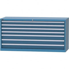 LISTA - 7 Drawer, 84 Compartment Bright Blue Steel Modular Storage Cabinet - Exact Tooling