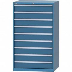 LISTA - 9 Drawer, 84 Compartment Bright Blue Steel Modular Storage Cabinet - Exact Tooling