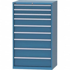 LISTA - 9 Drawer, 84 Compartment Bright Blue Steel Modular Storage Cabinet - Exact Tooling