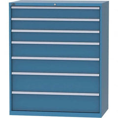 LISTA - 7 Drawer, 159 Compartment Bright Blue Steel Modular Storage Cabinet - Exact Tooling