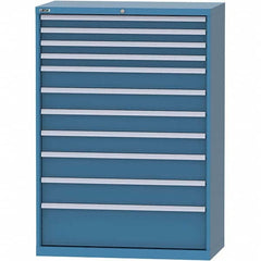 LISTA - 11 Drawer, 84 Compartment Bright Blue Steel Modular Storage Cabinet - Exact Tooling