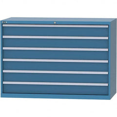 LISTA - 6 Drawer, 84 Compartment Bright Blue Steel Modular Storage Cabinet - Exact Tooling