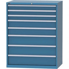 LISTA - 8 Drawer, 99 Compartment Bright Blue Steel Modular Storage Cabinet - Exact Tooling