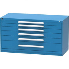 Vidmar - 6 Drawer, 45 Compartment Bright Blue Steel Modular Storage Cabinet - Exact Tooling