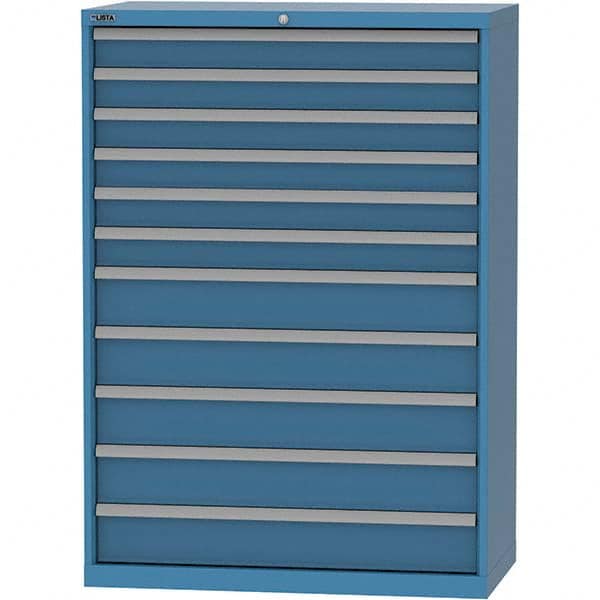 LISTA - 11 Drawer, 84 Compartment Bright Blue Steel Modular Storage Cabinet - Exact Tooling