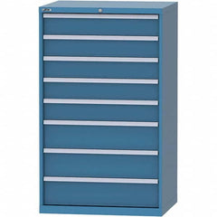 LISTA - 8 Drawer, 84 Compartment Bright Blue Steel Modular Storage Cabinet - Exact Tooling