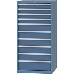LISTA - 10 Drawer, 124 Compartment Bright Blue Steel Modular Storage Cabinet - Exact Tooling