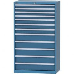 LISTA - 12 Drawer, 84 Compartment Bright Blue Steel Modular Storage Cabinet - Exact Tooling