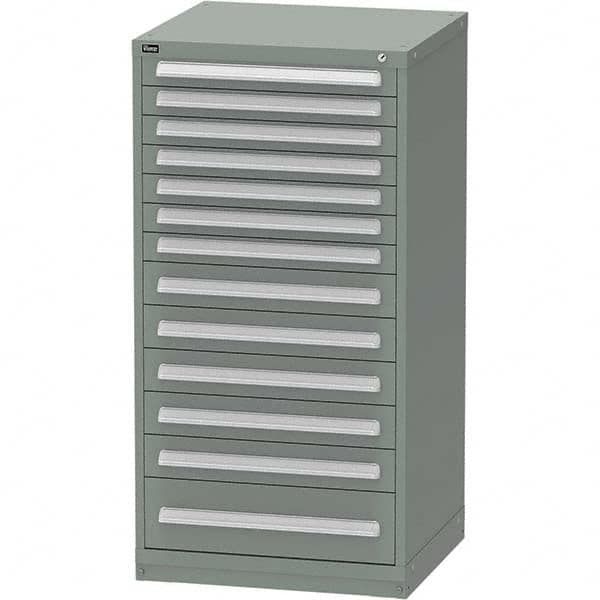 Vidmar - 13 Drawer, 45 Compartment Vidmar Green Steel Modular Storage Cabinet - Exact Tooling