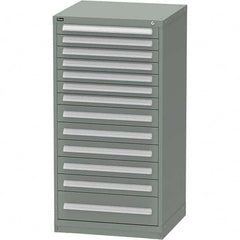 Vidmar - 13 Drawer, 45 Compartment Vidmar Green Steel Modular Storage Cabinet - Exact Tooling