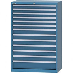 LISTA - 13 Drawer, 84 Compartment Bright Blue Steel Modular Storage Cabinet - Exact Tooling