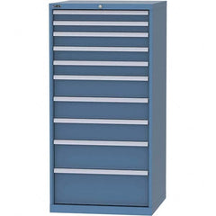 LISTA - 10 Drawer, 124 Compartment Bright Blue Steel Modular Storage Cabinet - Exact Tooling
