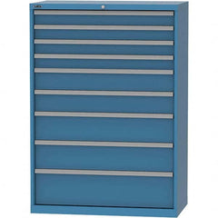 LISTA - 9 Drawer, 84 Compartment Bright Blue Steel Modular Storage Cabinet - Exact Tooling
