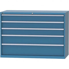 LISTA - 5 Drawer, 84 Compartment Bright Blue Steel Modular Storage Cabinet - Exact Tooling
