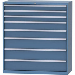 LISTA - 8 Drawer, 99 Compartment Bright Blue Steel Modular Storage Cabinet - Exact Tooling