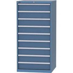 LISTA - 9 Drawer, 124 Compartment Bright Blue Steel Modular Storage Cabinet - Exact Tooling