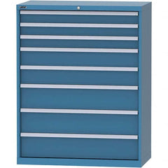 LISTA - 8 Drawer, 84 Compartment Bright Blue Steel Modular Storage Cabinet - Exact Tooling
