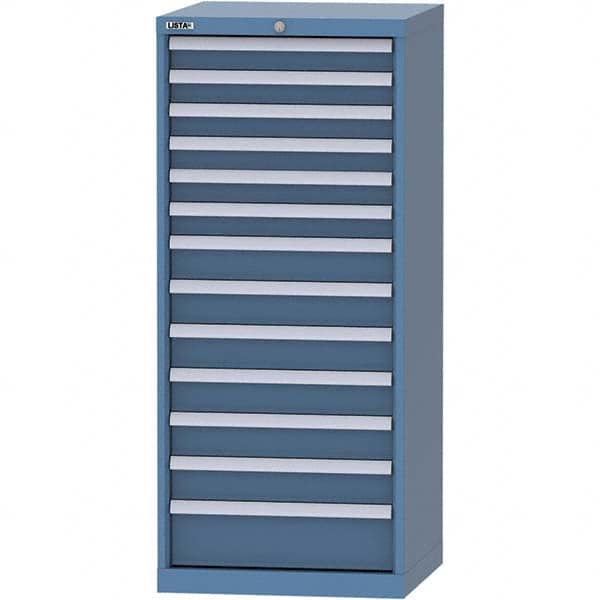 LISTA - 13 Drawer, 84 Compartment Bright Blue Steel Modular Storage Cabinet - Exact Tooling