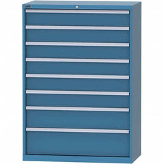 LISTA - 8 Drawer, 84 Compartment Bright Blue Steel Modular Storage Cabinet - Exact Tooling