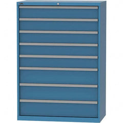 LISTA - 8 Drawer, 84 Compartment Bright Blue Steel Modular Storage Cabinet - Exact Tooling