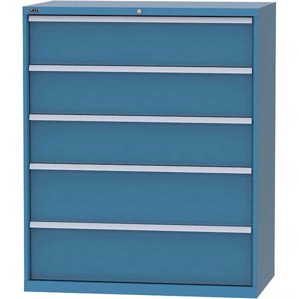 LISTA - 5 Drawer, 159 Compartment Bright Blue Steel Modular Storage Cabinet - Exact Tooling