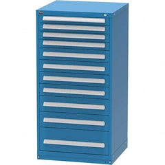 Vidmar - 11 Drawer, 60 Compartment Bright Blue Steel Modular Storage Cabinet - Exact Tooling