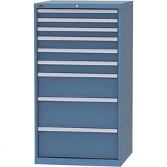 LISTA - 9 Drawer, 45 Compartment Bright Blue Steel Modular Storage Cabinet - Exact Tooling