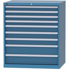LISTA - 9 Drawer, 84 Compartment Bright Blue Steel Modular Storage Cabinet - Exact Tooling