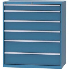 LISTA - 6 Drawer, 159 Compartment Bright Blue Steel Modular Storage Cabinet - Exact Tooling