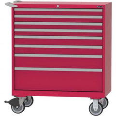 LISTA - 8 Drawer, 84 Compartment Red Steel Modular Storage Cabinet - Exact Tooling