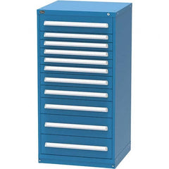 Vidmar - 11 Drawer, 60 Compartment Bright Blue Steel Modular Storage Cabinet - Exact Tooling