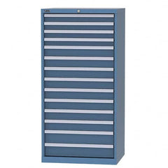 LISTA - 12 Drawer, 93 Compartment Bright Blue Steel Modular Storage Cabinet - Exact Tooling