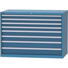 LISTA - 8 Drawer, 99 Compartment Bright Blue Steel Modular Storage Cabinet - Exact Tooling